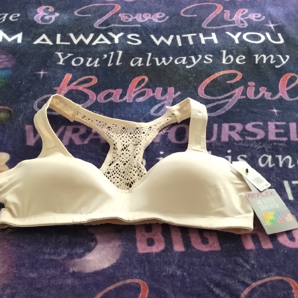Reflex Women's Cream Lace Detail Bra